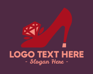 Shoe - Red Diamond Shoe Heels logo design