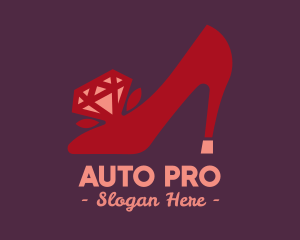 Shoe - Red Diamond Shoe Heels logo design