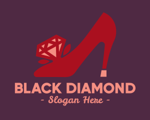 Red Diamond Shoe Heels logo design