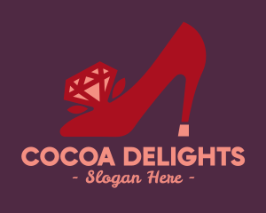 Red Diamond Shoe Heels logo design