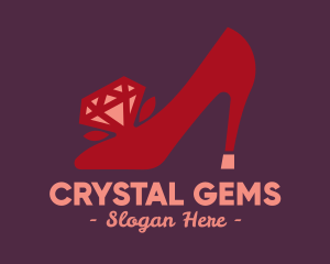 Red Diamond Shoe Heels logo design