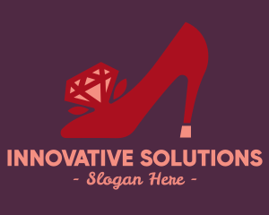 Red Diamond Shoe Heels logo design