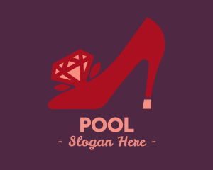 Red Diamond Shoe Heels logo design