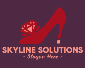 Red Diamond Shoe Heels logo design