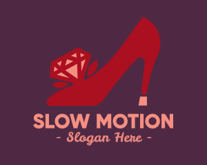 Red Diamond Shoe Heels logo design