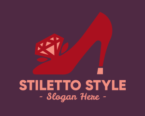 Red Diamond Shoe Heels logo design