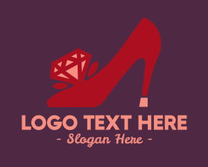 Precious - Red Diamond Shoe Heels logo design