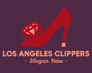 Red Diamond Shoe Heels logo design