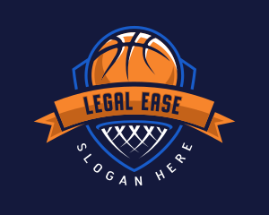 Shield - Ball Net Basketball logo design