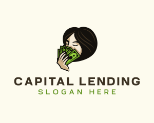 Lending - Cash Money Woman logo design