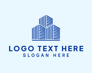 Office Space - Blue Residential Building logo design