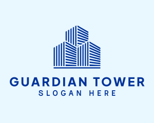 Blue Residential Building logo design