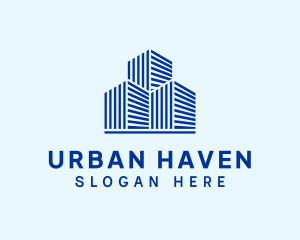 Blue Residential Building logo design