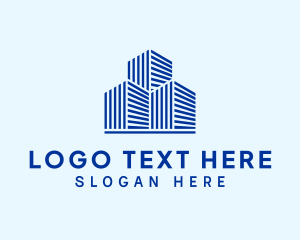 Building - Blue Residential Building logo design