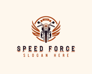 Winged Crest Motorbike logo design