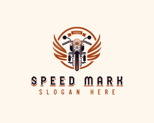 Winged Crest Motorbike logo design