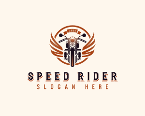 Motorbike - Winged Crest Motorbike logo design