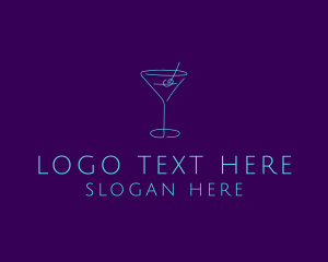 Glass - Martini Cocktail Glass logo design