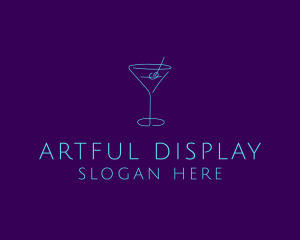 Martini Cocktail Glass logo design