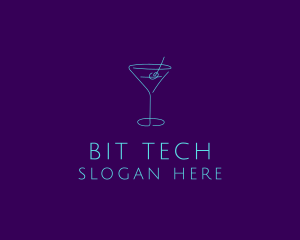 Martini Cocktail Glass logo design