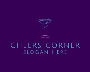 Booze - Martini Cocktail Glass logo design
