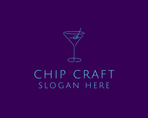 Martini Cocktail Glass logo design