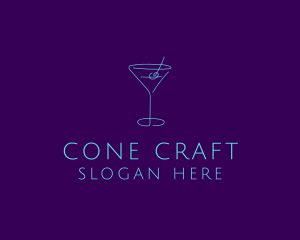 Martini Cocktail Glass logo design