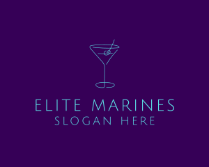 Martini Cocktail Glass logo design