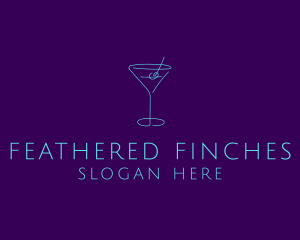 Martini Cocktail Glass logo design