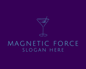 Martini Cocktail Glass logo design