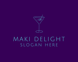 Martini Cocktail Glass logo design