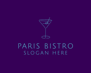 Martini Cocktail Glass logo design