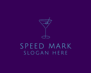 Martini Cocktail Glass logo design