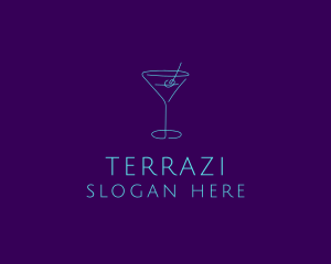 Martini Cocktail Glass logo design