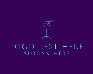 Mixed Drink - Martini Cocktail Glass logo design
