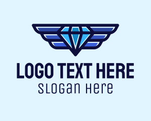 Jewelry Store - Blue Winged Diamond logo design