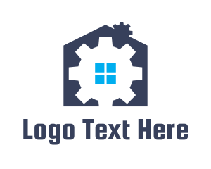 Builders - Blue Cog House logo design