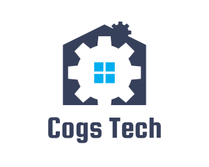 Blue Cog House logo design