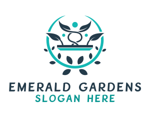 Crown Gardening Plant  logo design