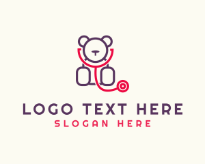 Caregiver - Teddy Bear Stethoscope logo design