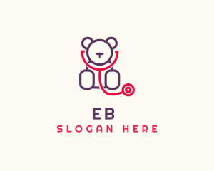Nursery - Teddy Bear Stethoscope logo design
