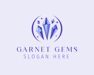 Garnet - Fancy Crystal Gem logo design