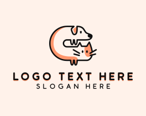 Lettermark - Cat Dog Vet Letter C logo design