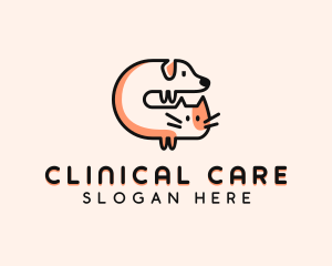 Cat Dog Vet Letter C logo design