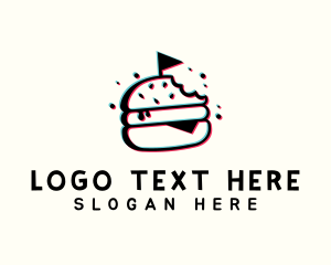 Glitch - Diner Burger Anaglyph logo design