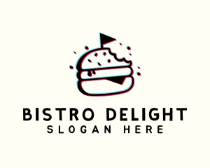 Diner Burger Anaglyph logo design