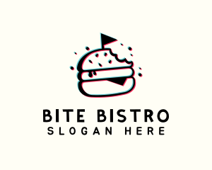 Diner Burger Anaglyph logo design