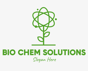 Atom Plant Outline logo design