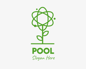 Stroke - Atom Plant Outline logo design