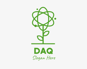 Research - Atom Plant Outline logo design